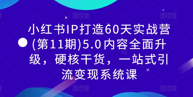 小红书IP打造60天实战营(第11期)5.0​内容全面升级，硬核干货，一站式引流变现系统课-牛课资源网