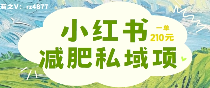 小红书减肥粉，私域变现项目，一单就达210元，小白也能轻松上手【揭秘】-牛课资源网