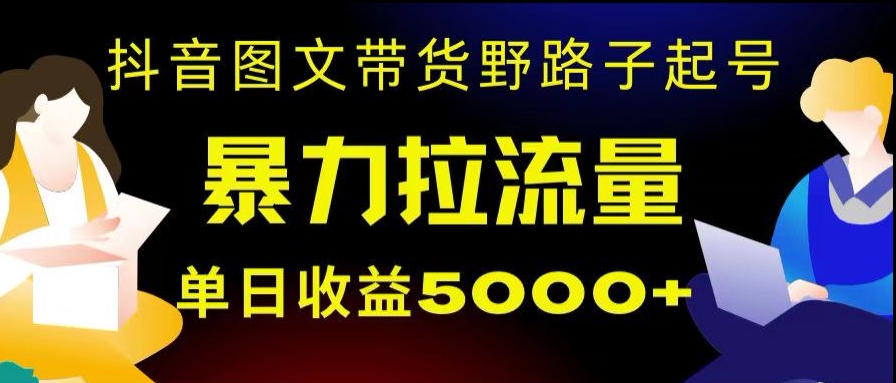 抖音图文带货暴力起号，单日收益5000+，野路子玩法，简单易上手，一部手机即可【揭秘】-牛课资源网