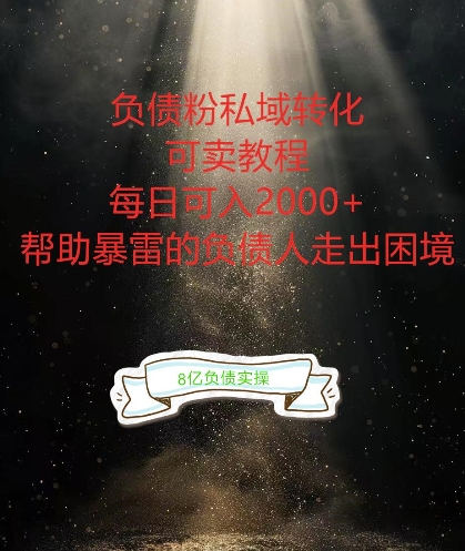 负债粉掘金计划，帮助负债者解决问题，债务规划，债务重组，最好的变现方式【揭秘】-牛课资源网